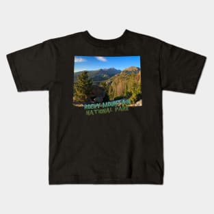 Colorado State Outline (Rocky Mountain National Park) Kids T-Shirt